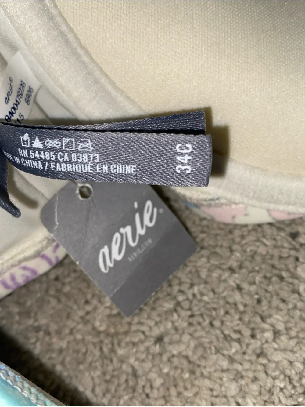 Aerie Holly 34C Bikini Top‎ Strapless NWT Floral Print Underwire
